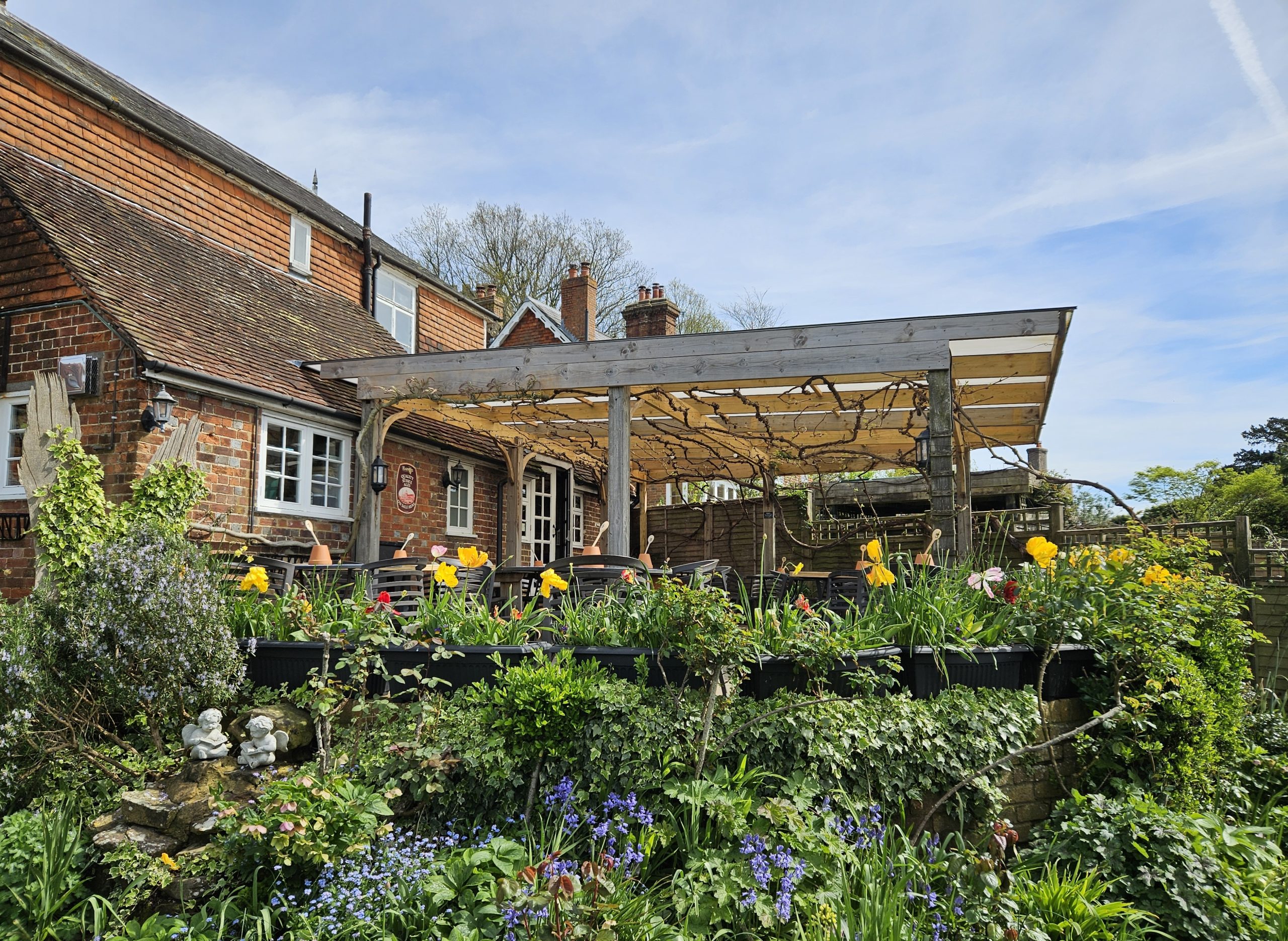 The garden at the Salehurst Halt pub Sussex